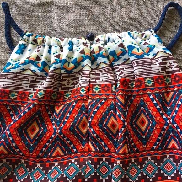 A. Byer Tribal Tunic Dress Red & Blue Patterned - Picture 5 of 9